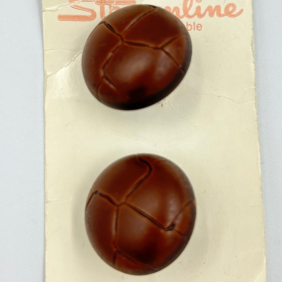 NOS Vintage Buttons Anchors Crest Icon Nautical & Leather Look - Lot of 14 - Picture 5 of 6